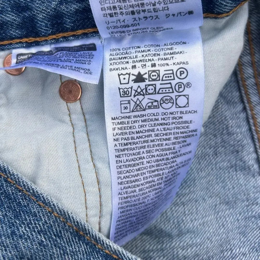 Levi's 501 Original Straight Men's Medium Wash Jeans 100 Cotton size 33 x 34 33W